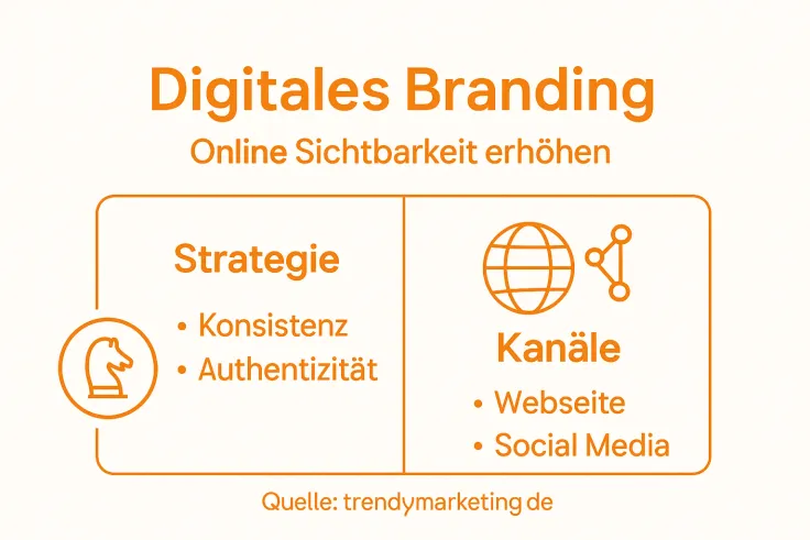 Infografik zu den Bausteinen von digitalem Branding
