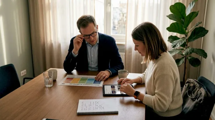 Kollegen sprechen gemeinsam über mögliche Content-Formate.