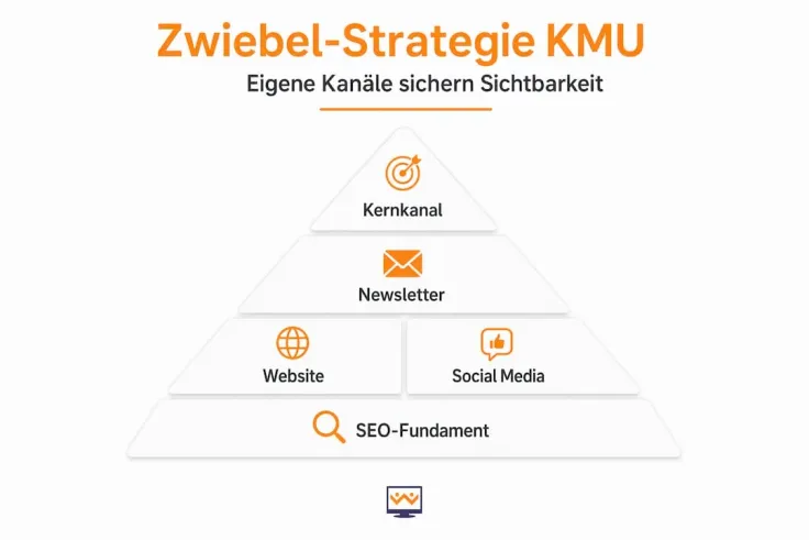 Infografik zum Zwiebel-Prinzip für nachhaltige Sichtbarkeit
