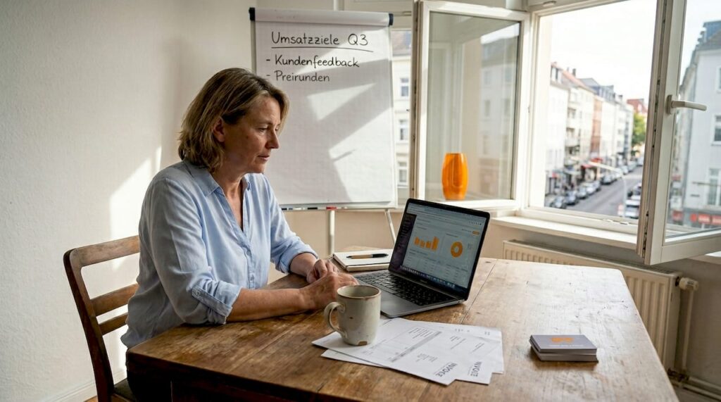 Ein Inhaber eines kleinen Unternehmens analysiert die verschiedenen Stationen, die Kunden während ihres Einkaufs durchlaufen, um das Kundenerlebnis zu optimieren.