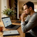 Marketingprofi arbeitet im Homeoffice am Laptop