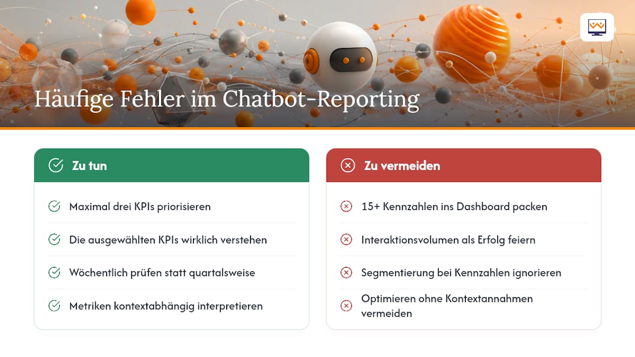 Was die meisten beim Chatbot‑Reporting falsch machen — overview diagram